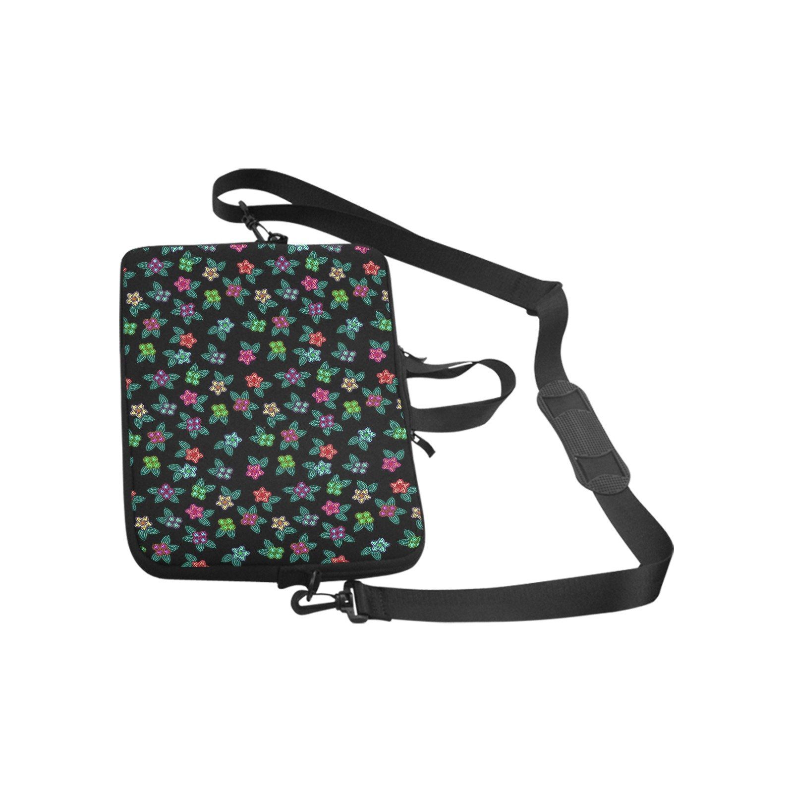 Berry Flowers Black Laptop Handbags 17" bag e-joyer