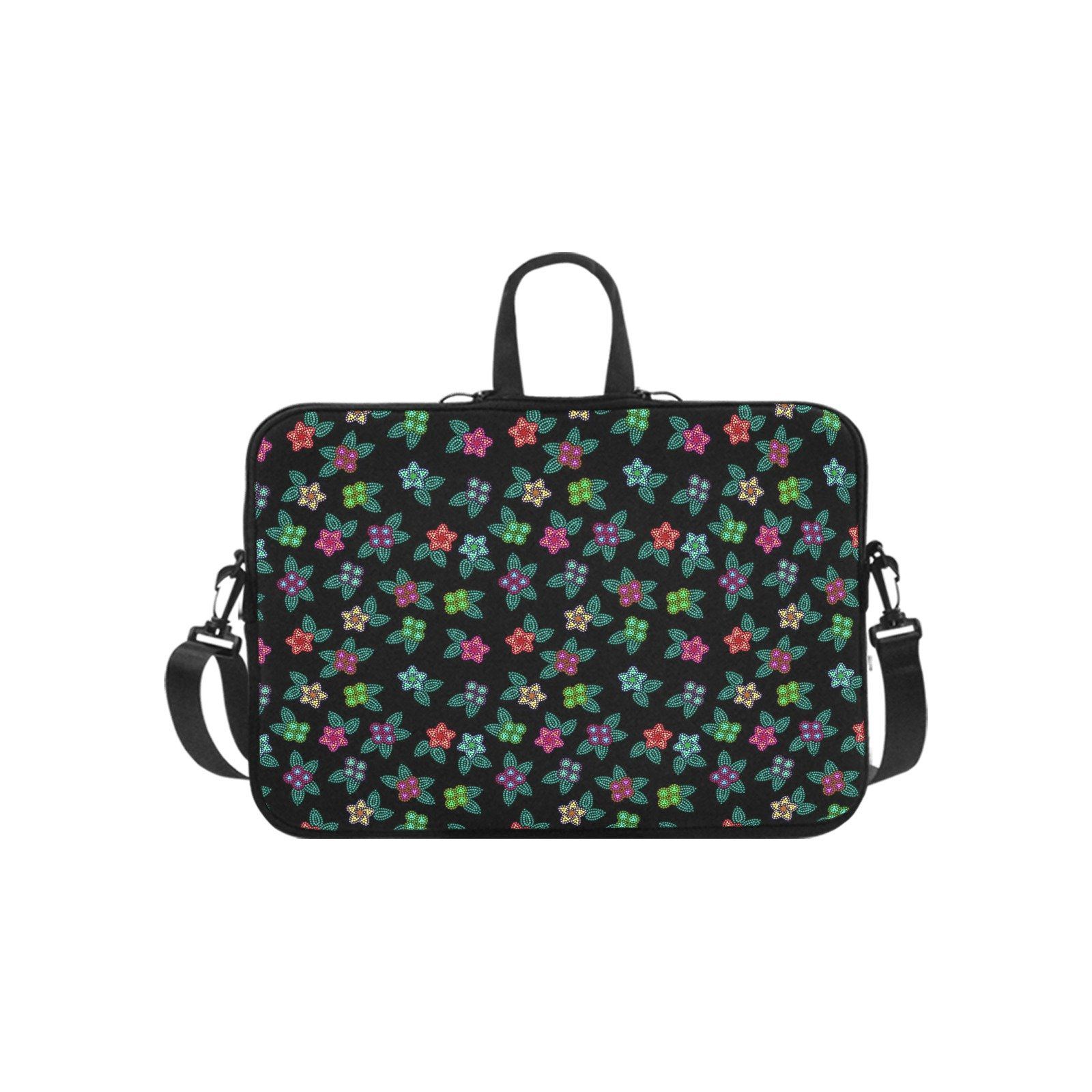 Berry Flowers Black Laptop Handbags 17" bag e-joyer