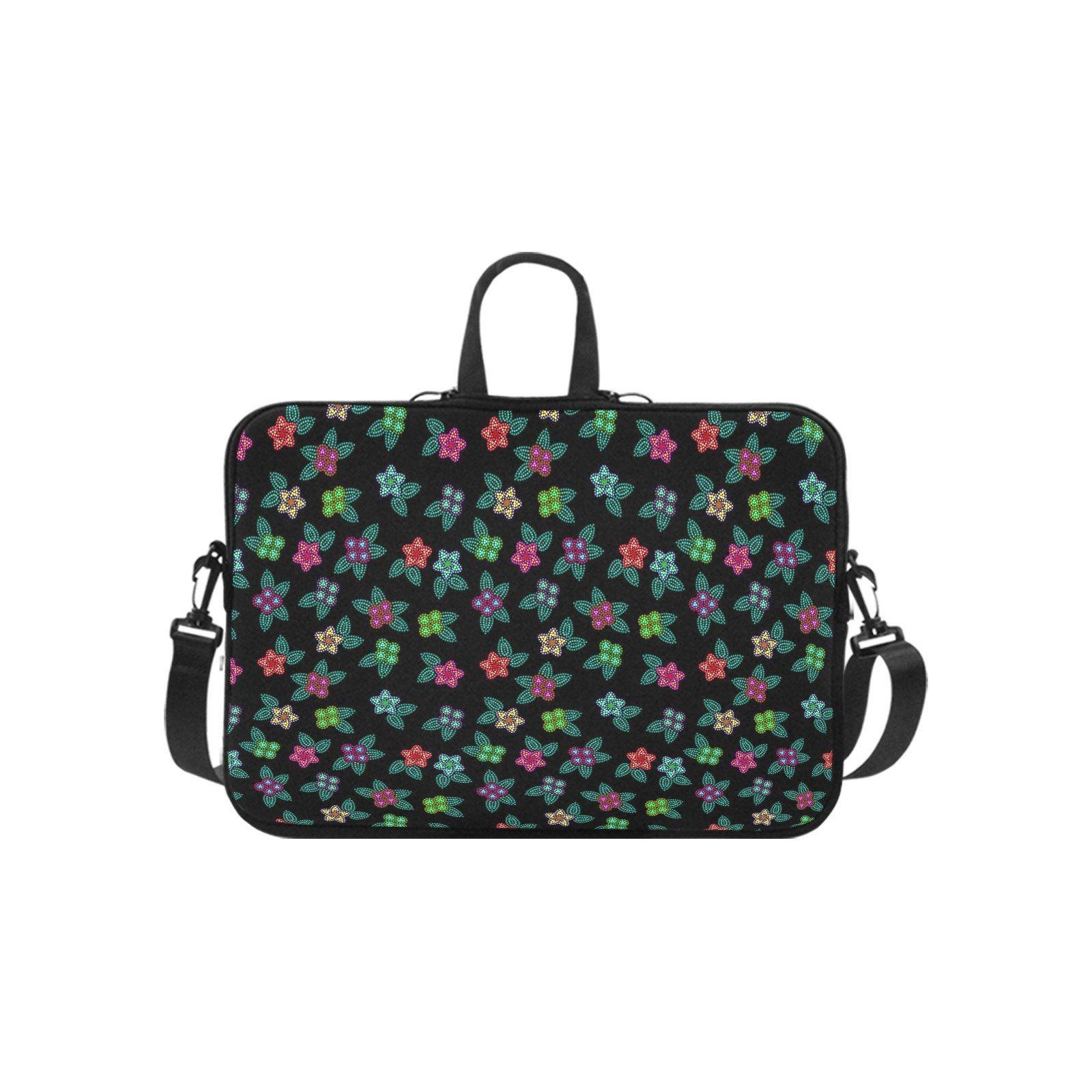 Berry Flowers Black Laptop Handbags 17" bag e-joyer