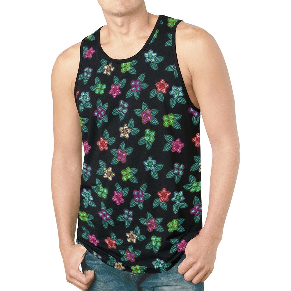 Berry Flowers Black New All Over Print Tank Top for Men (Model T46) New All Over Print Tank Top for Men (T46) e-joyer