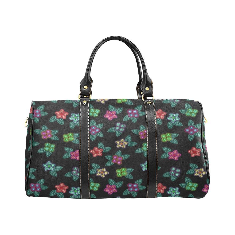 Berry Flowers Black New Waterproof Travel Bag/Small (Model 1639) bag e-joyer