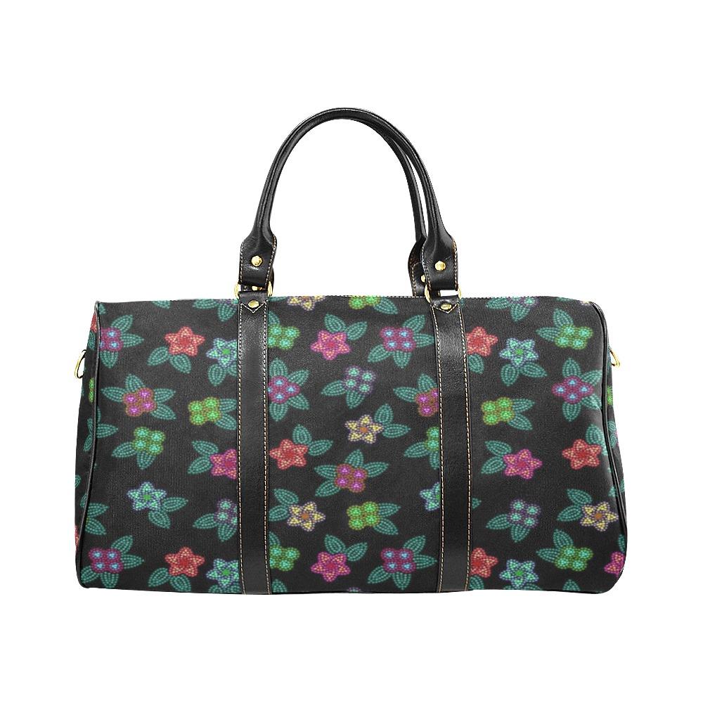 Berry Flowers Black New Waterproof Travel Bag/Small (Model 1639) bag e-joyer