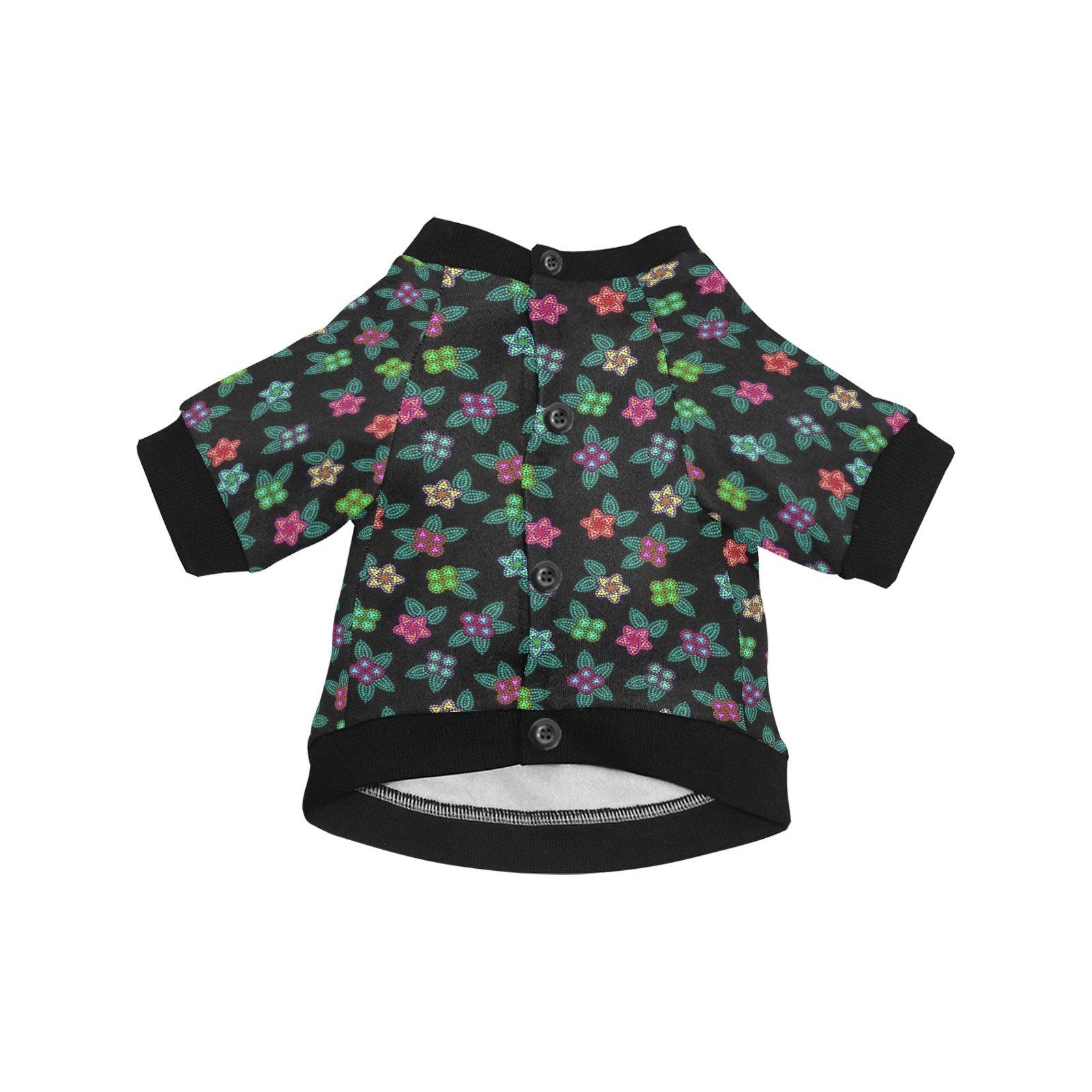 Berry Flowers Black Pet Dog Round Neck Shirt Pet Dog Round Neck Shirt e-joyer