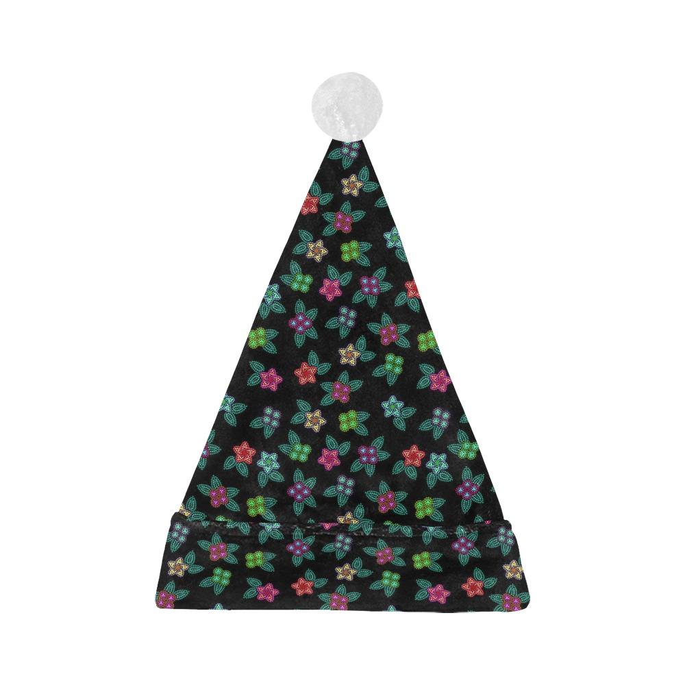 Berry Flowers Black Santa Hat Santa Hat e-joyer