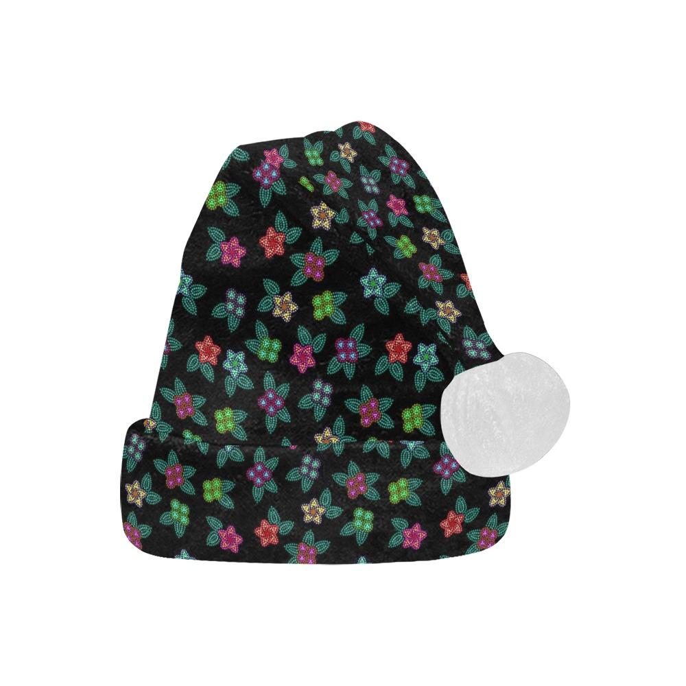 Berry Flowers Black Santa Hat Santa Hat e-joyer