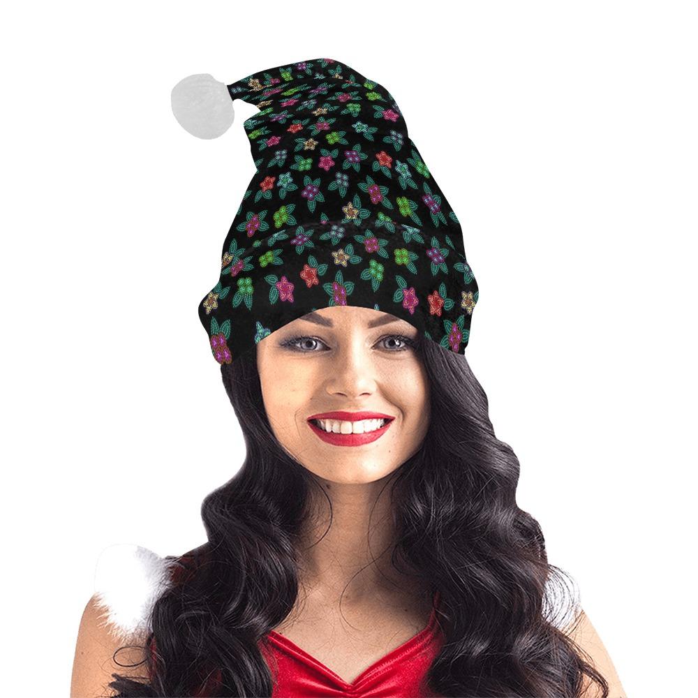 Berry Flowers Black Santa Hat Santa Hat e-joyer