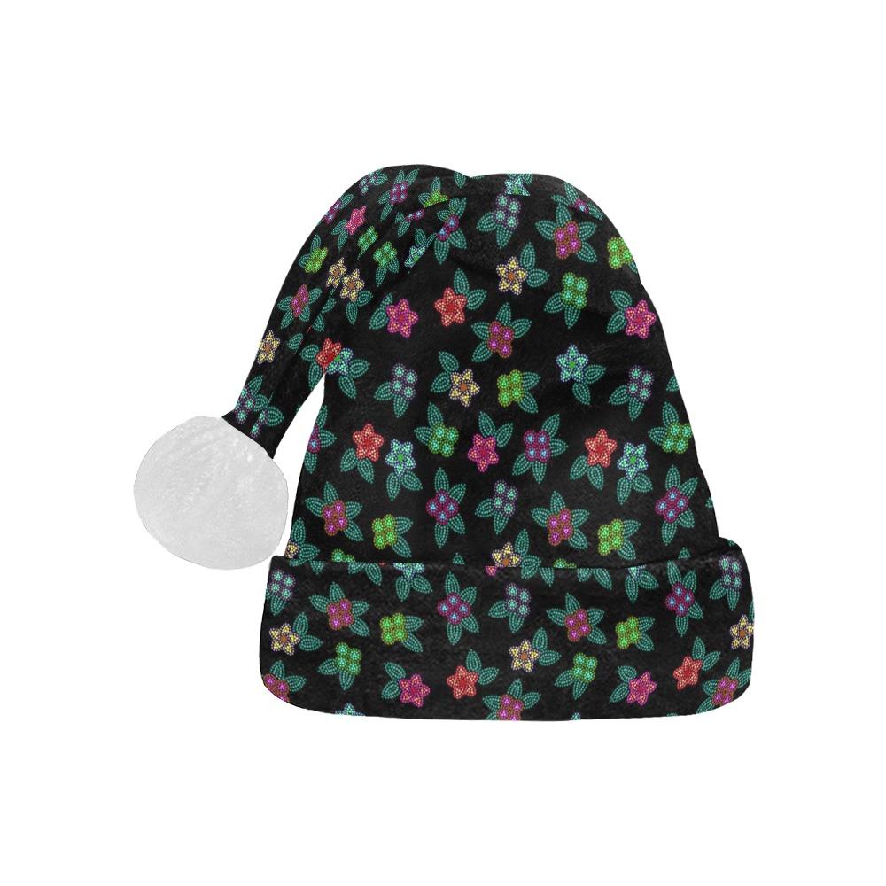 Berry Flowers Black Santa Hat Santa Hat e-joyer