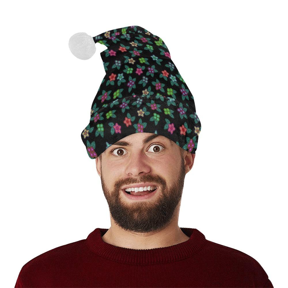 Berry Flowers Black Santa Hat Santa Hat e-joyer