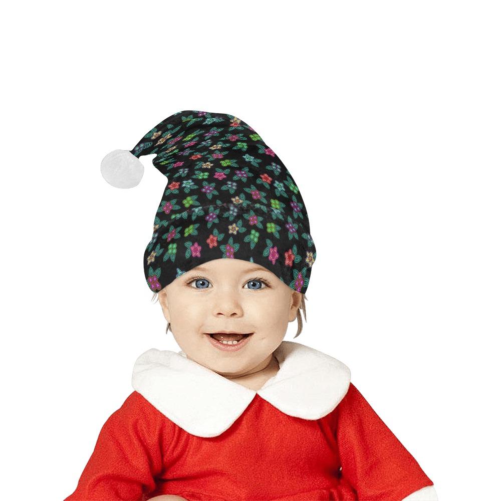 Berry Flowers Black Santa Hat Santa Hat e-joyer