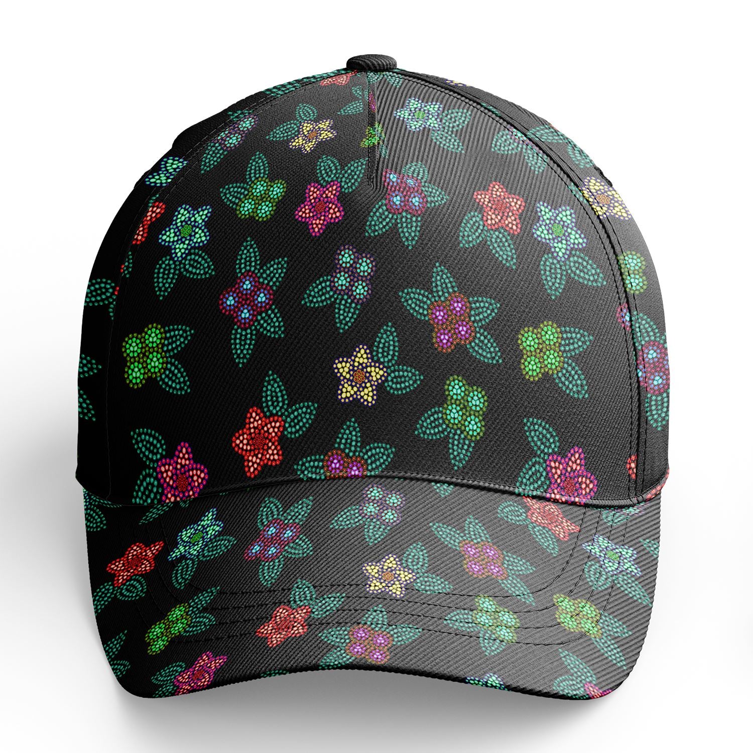 Berry Flowers Black Snapback Hat hat Herman