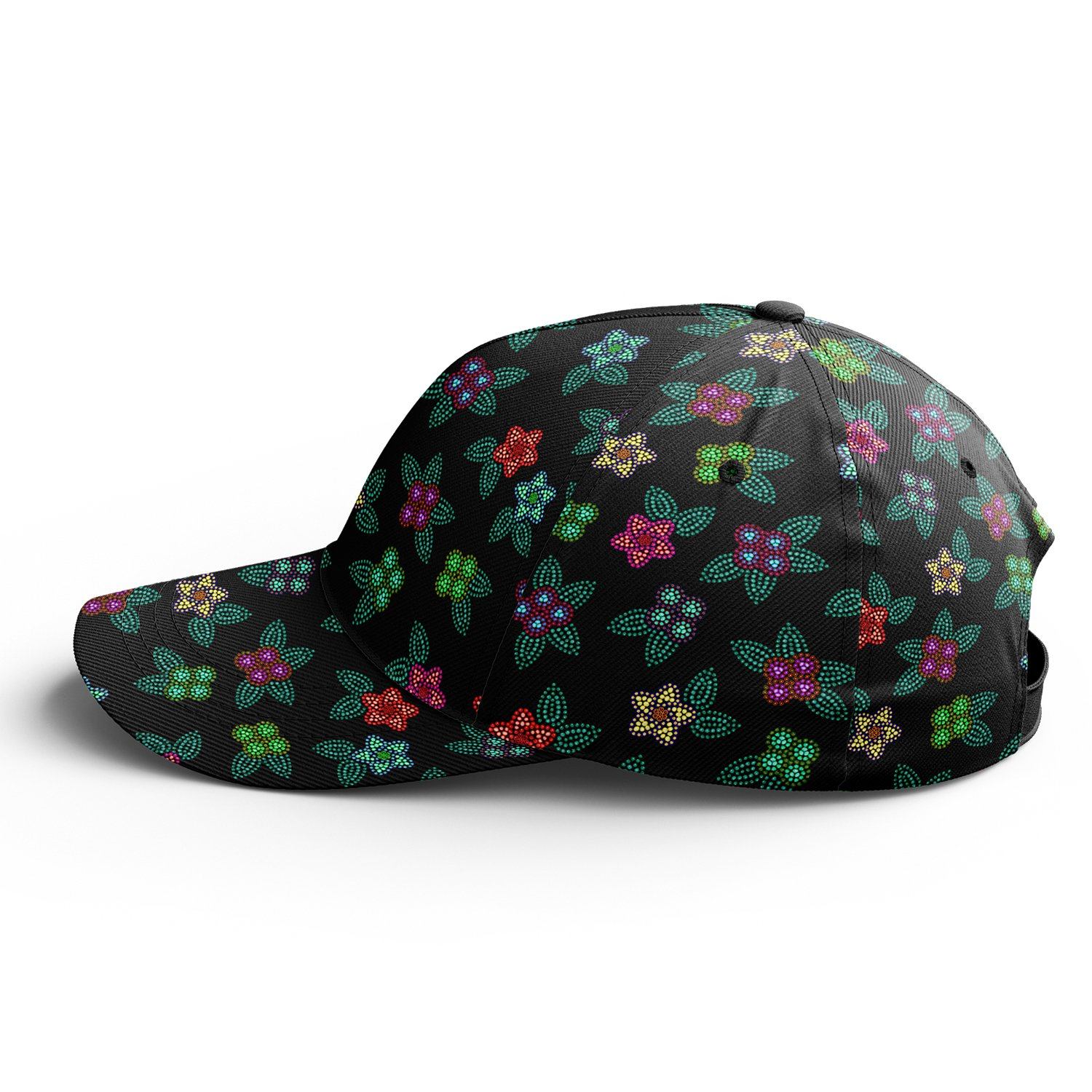 Berry Flowers Black Snapback Hat hat Herman
