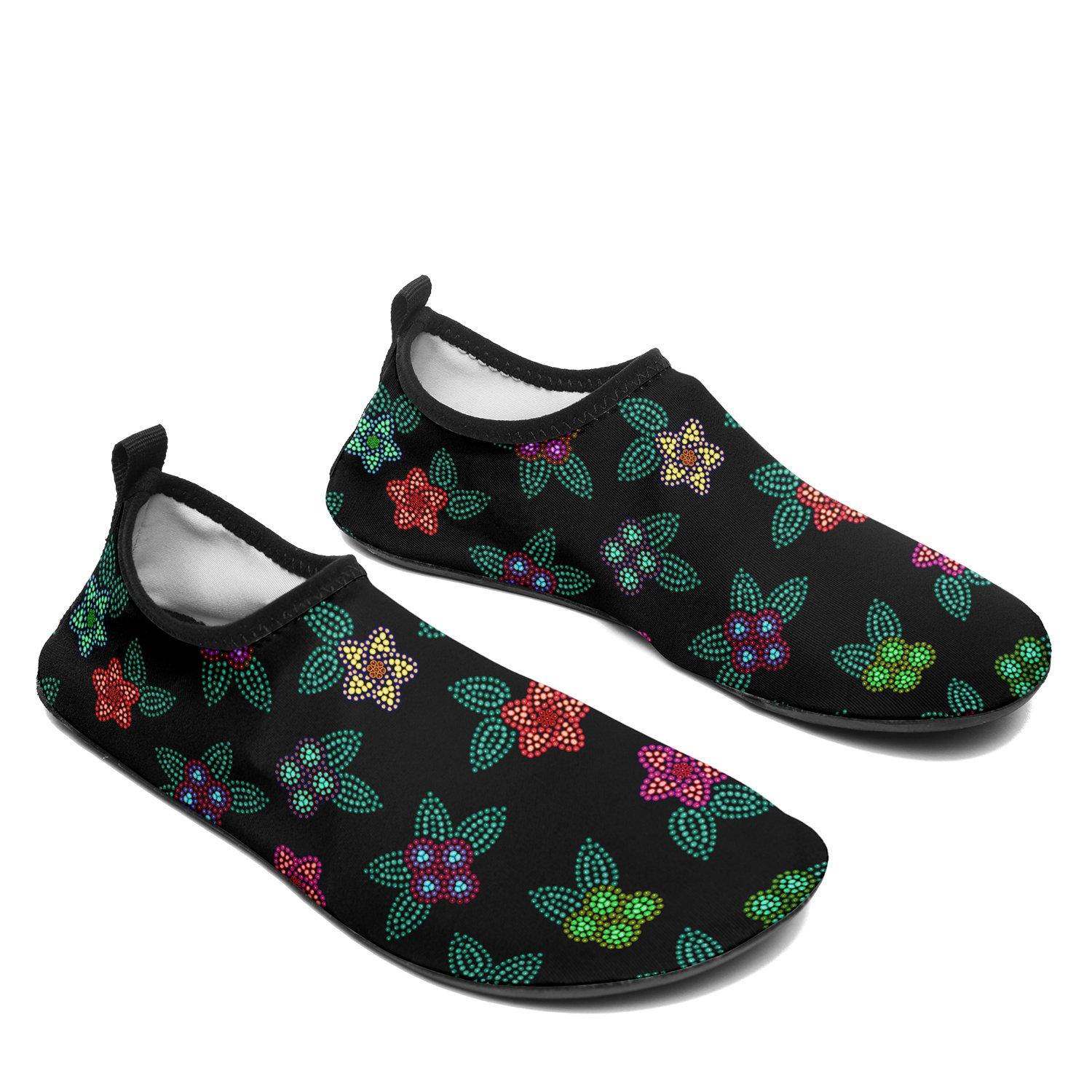 Berry Flowers Black Sockamoccs Kid's Slip On Shoes Herman