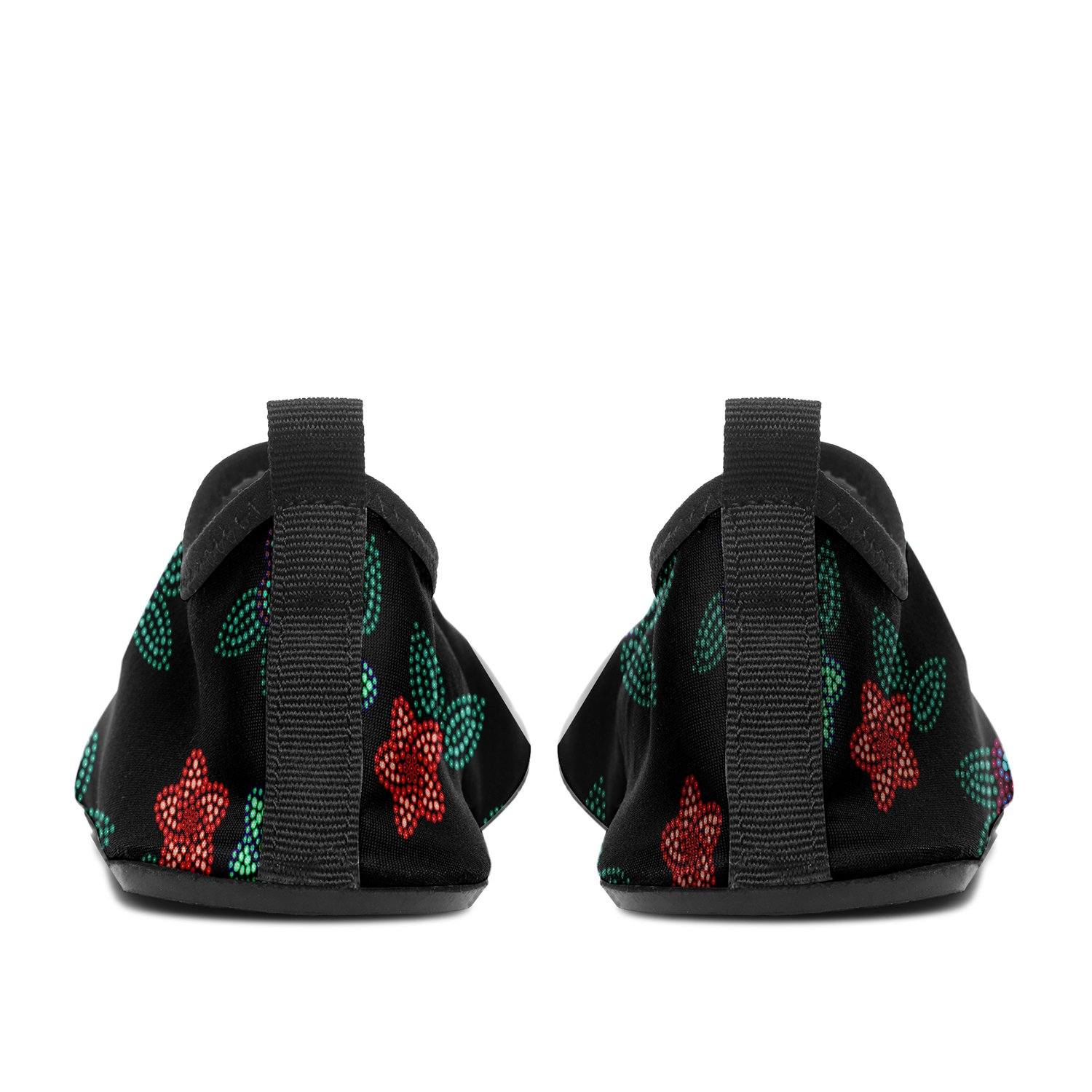 Berry Flowers Black Sockamoccs Kid's Slip On Shoes Herman