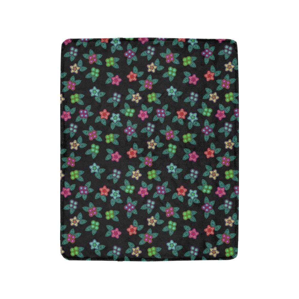 Berry Flowers Black Ultra-Soft Micro Fleece Blanket 40"x50" Ultra-Soft Blanket 40''x50'' e-joyer