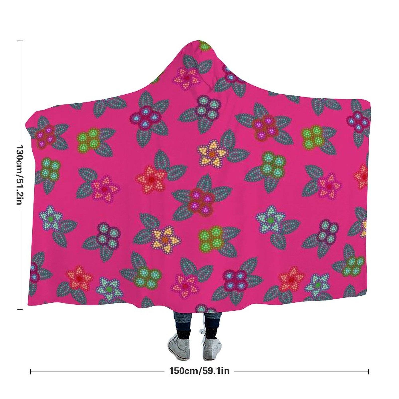 Berry Flowers Hooded Blanket 49 Dzine