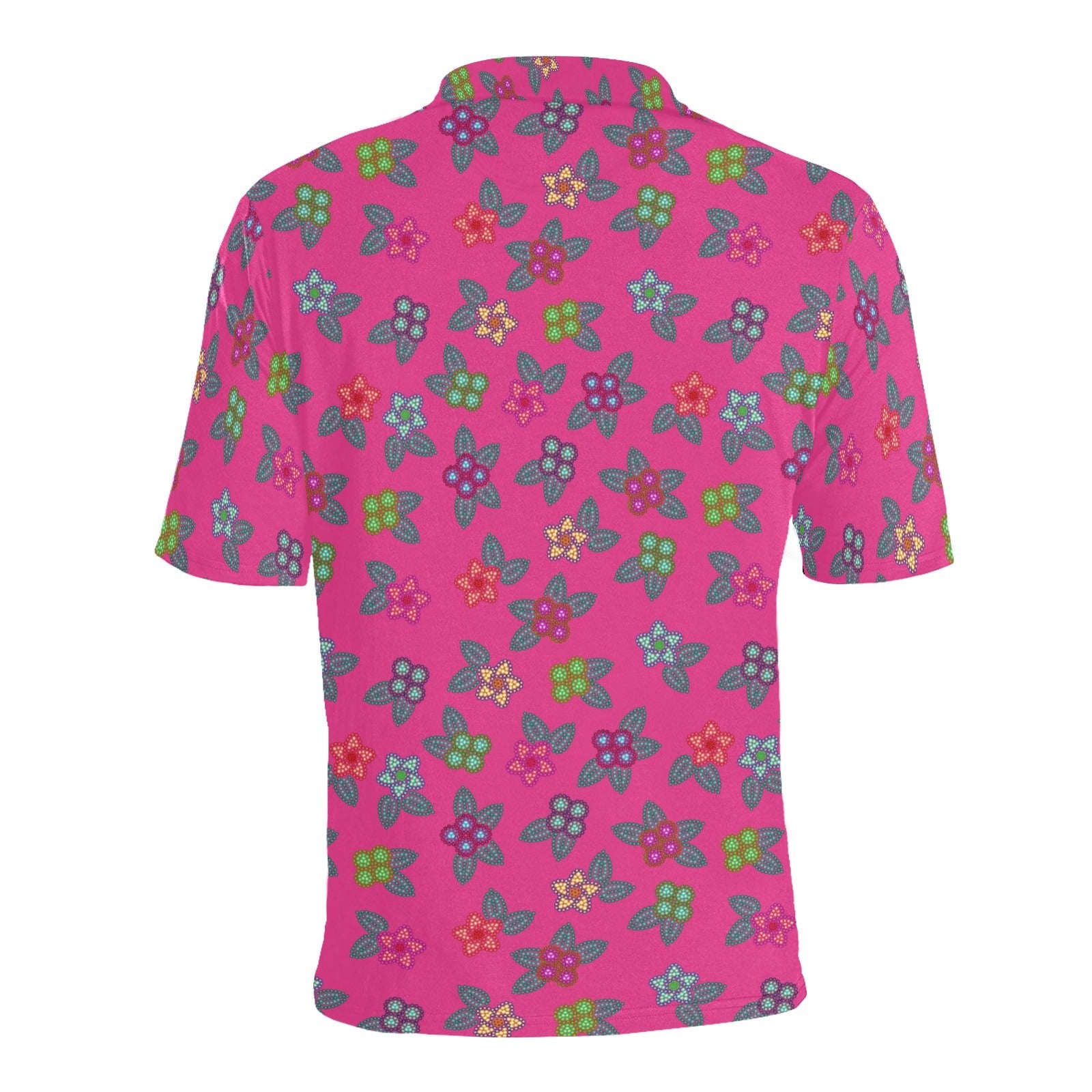 Berry Flowers Men's All Over Print Polo Shirt (Model T55) Men's Polo Shirt (Model T55) e-joyer