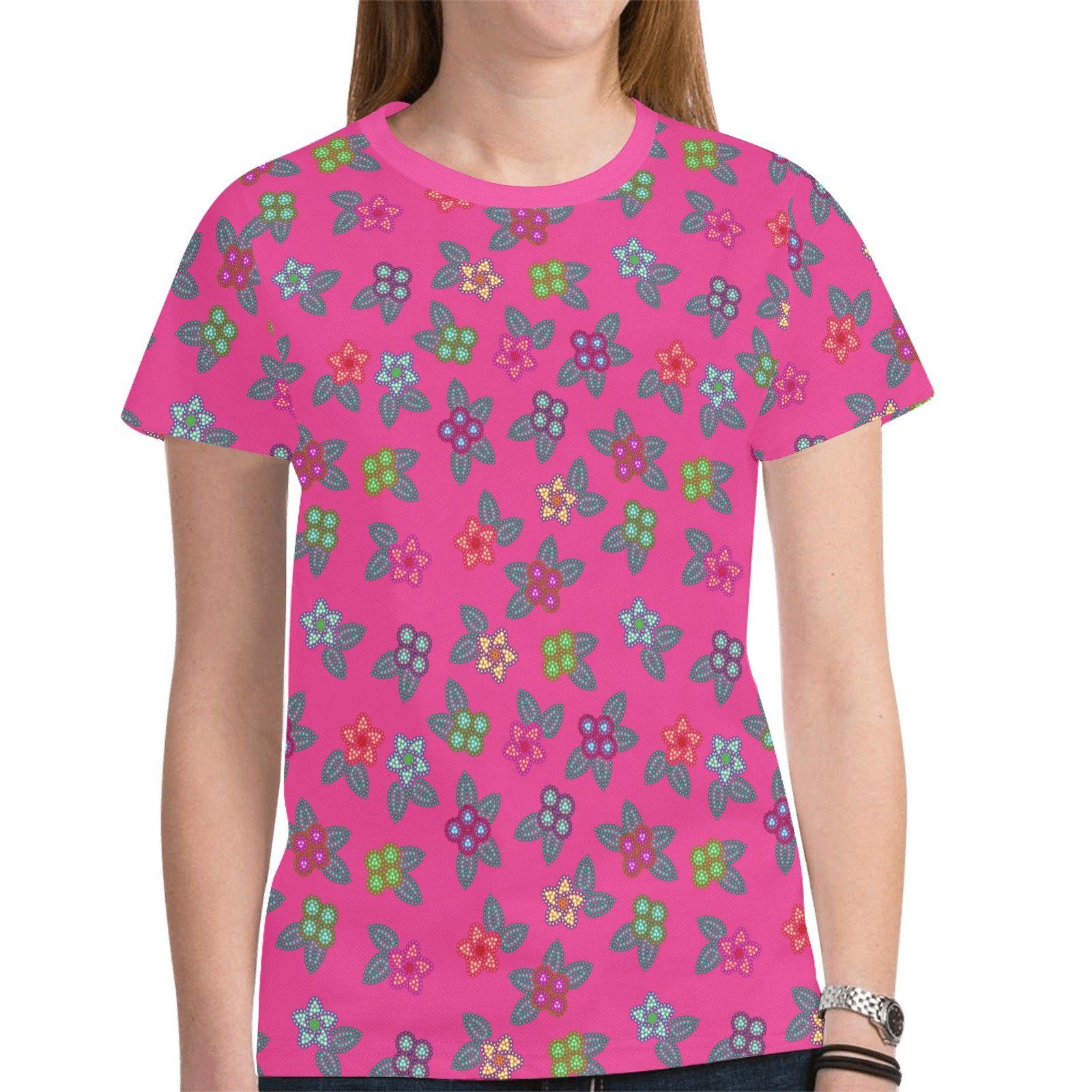 Berry Flowers New All Over Print T-shirt for Women (Model T45) tshirt e-joyer