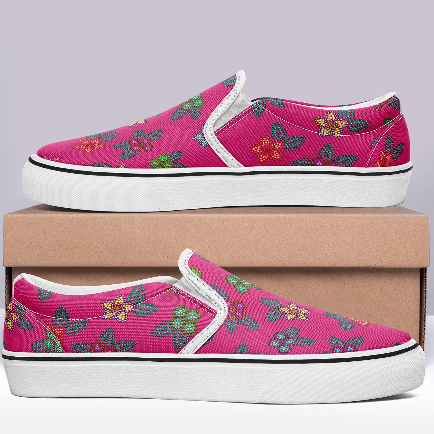 Berry Flowers Otoyimm Canvas Slip On Shoes otoyimm Herman