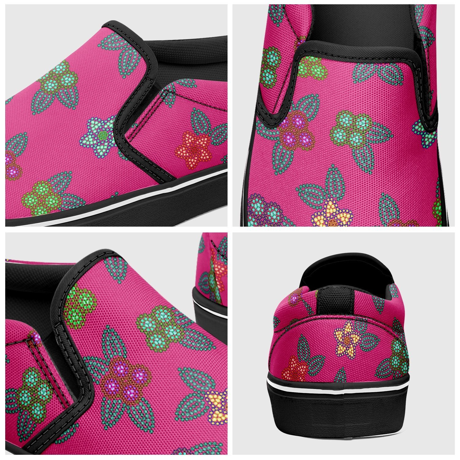 Berry Flowers Otoyimm Kid's Canvas Slip On Shoes otoyimm Herman