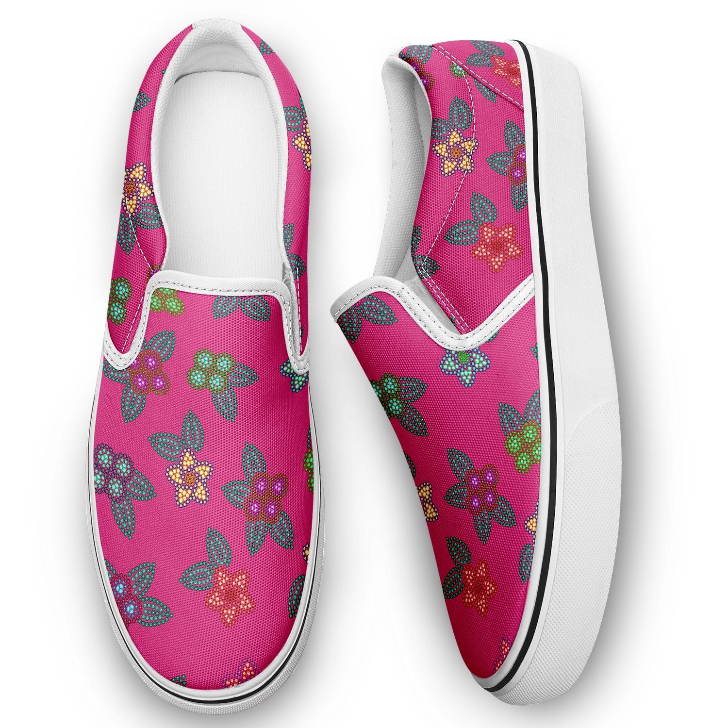 Berry Flowers Otoyimm Kid's Canvas Slip On Shoes otoyimm Herman