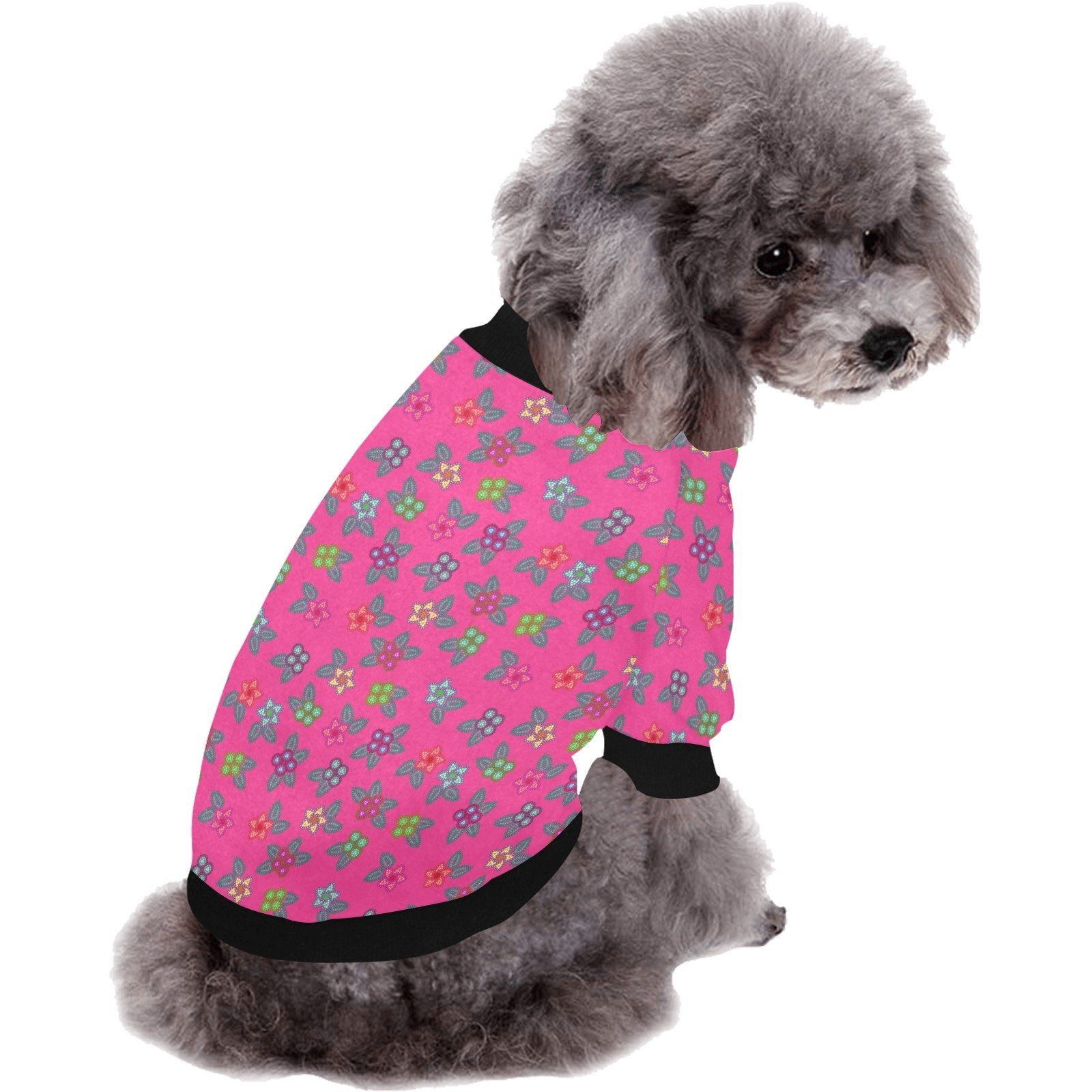 Berry Flowers Pet Dog Round Neck Shirt Pet Dog Round Neck Shirt e-joyer