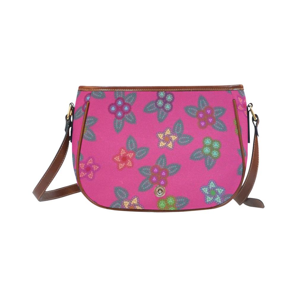 Berry Flowers Saddle Bag/Small (Model 1649) Full Customization bag e-joyer 