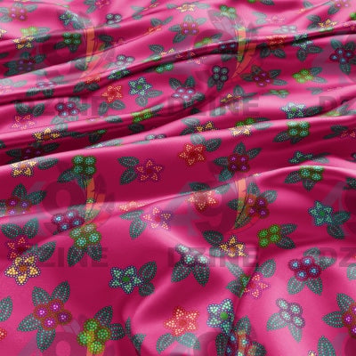 Berry Flowers Satin Fabric 49DzineStore