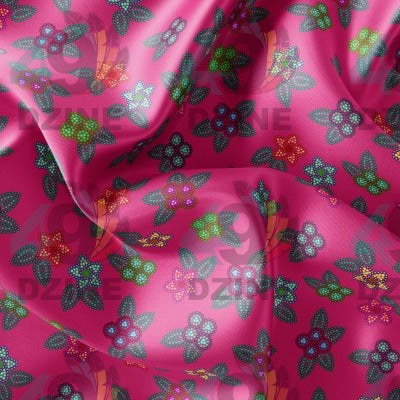 Berry Flowers Satin Fabric 49DzineStore