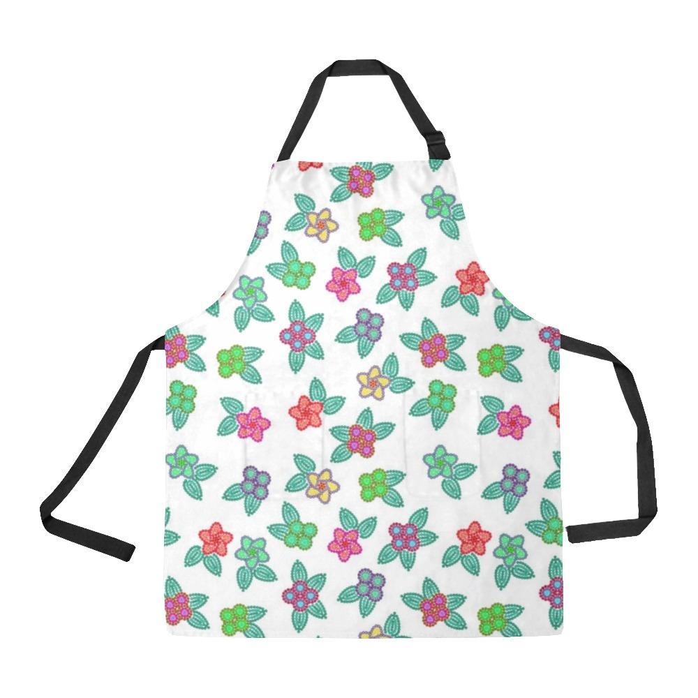 Berry Flowers White All Over Print Apron All Over Print Apron e-joyer