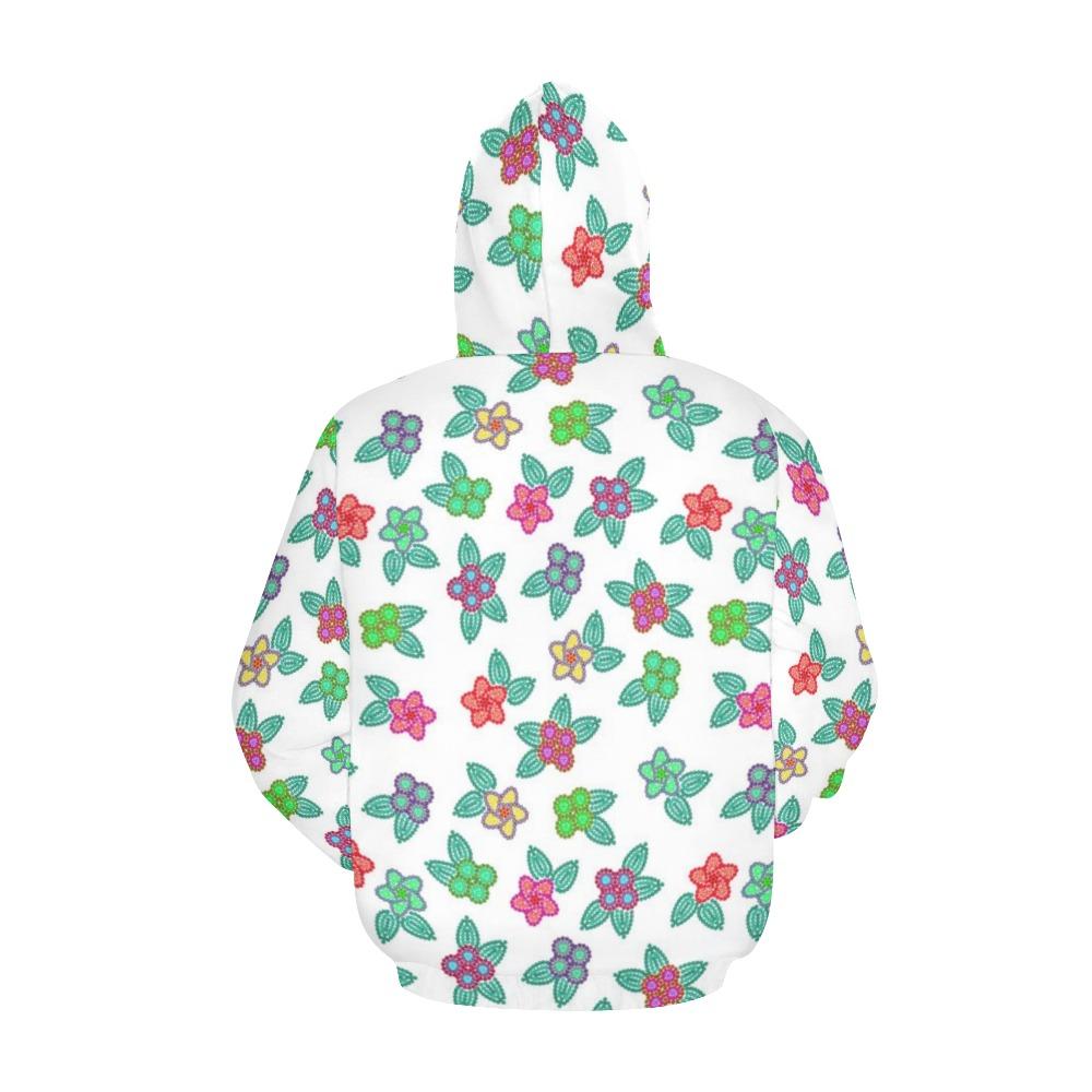 Berry Flowers White All Over Print Hoodie for Women (USA Size) (Model H13) All Over Print Hoodie for Women (H13) e-joyer