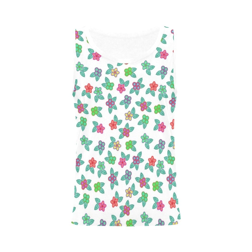 Berry Flowers White All Over Print Tank Top for Women (Model T43) All Over Print Tank Top for Women (T43) e-joyer
