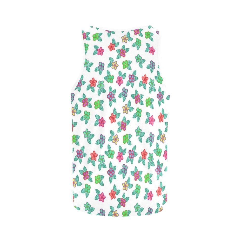 Berry Flowers White All Over Print Tank Top for Women (Model T43) All Over Print Tank Top for Women (T43) e-joyer