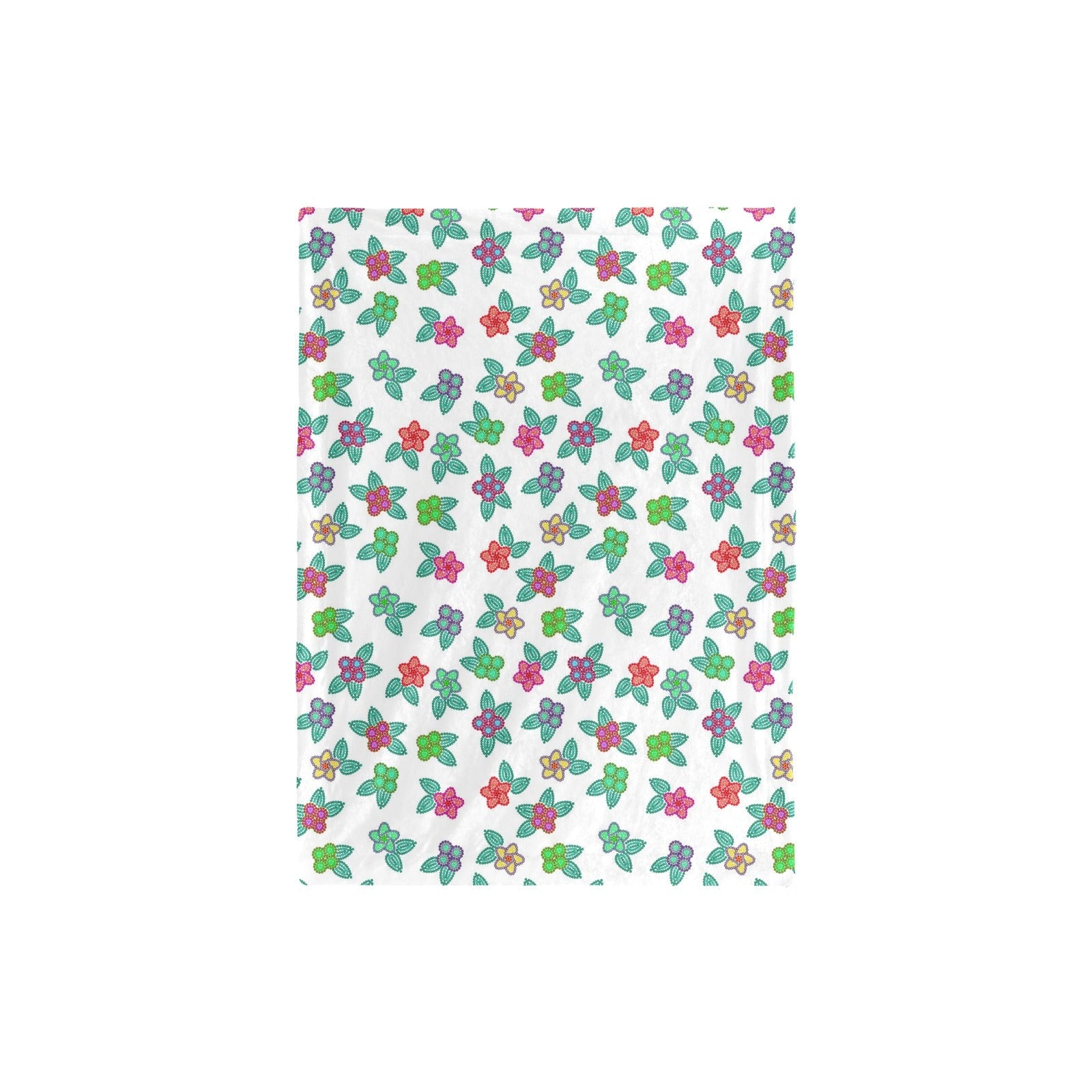 Berry Flowers White Baby Blanket 30"x40" Baby Blanket 30"x40" e-joyer