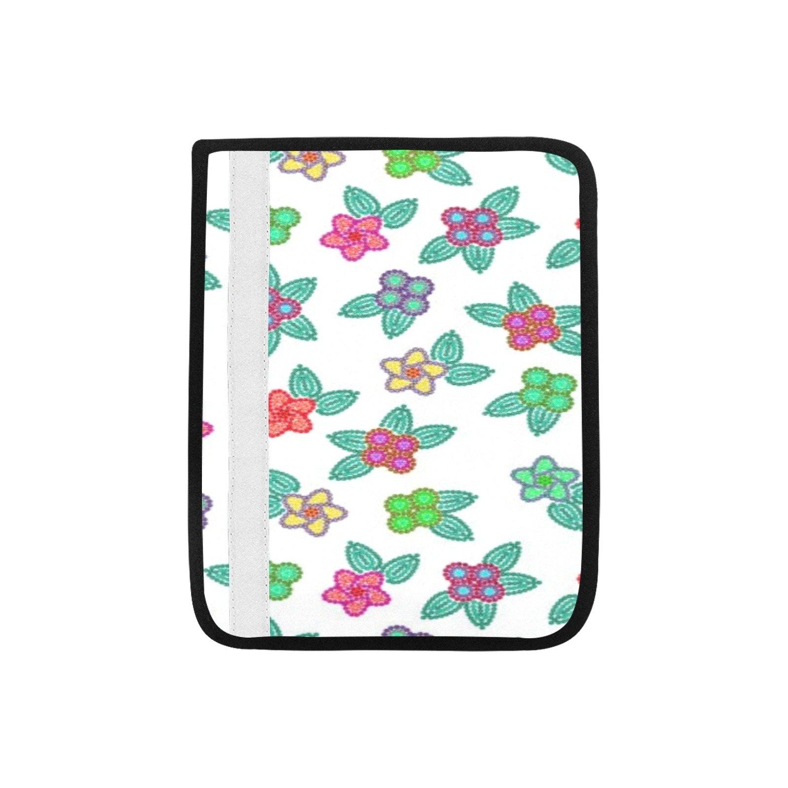 Berry Flowers White Car Seat Belt Cover 7''x12.6'' (Pack of 2) Car Seat Belt Cover 7x12.6 (Pack of 2) e-joyer