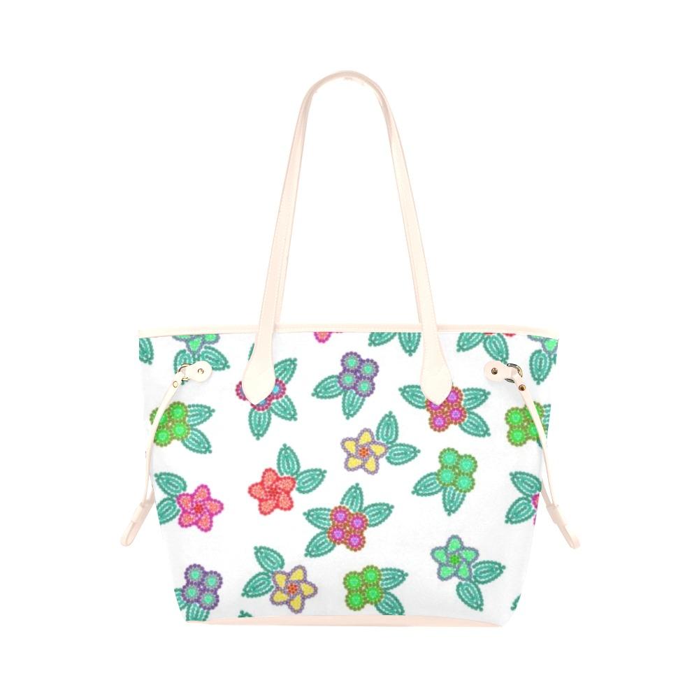 Berry Flowers White Clover Canvas Tote Bag (Model 1661) Clover Canvas Tote Bag (1661) e-joyer