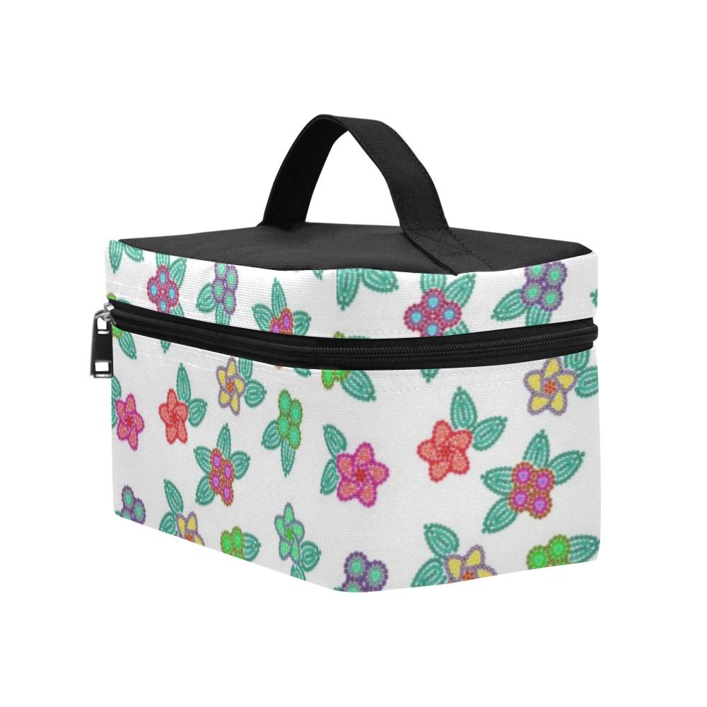 Berry Flowers White Cosmetic Bag/Large (Model 1658) Cosmetic Bag e-joyer