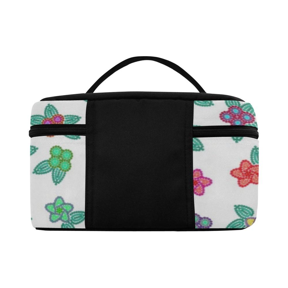 Berry Flowers White Cosmetic Bag/Large (Model 1658) Cosmetic Bag e-joyer