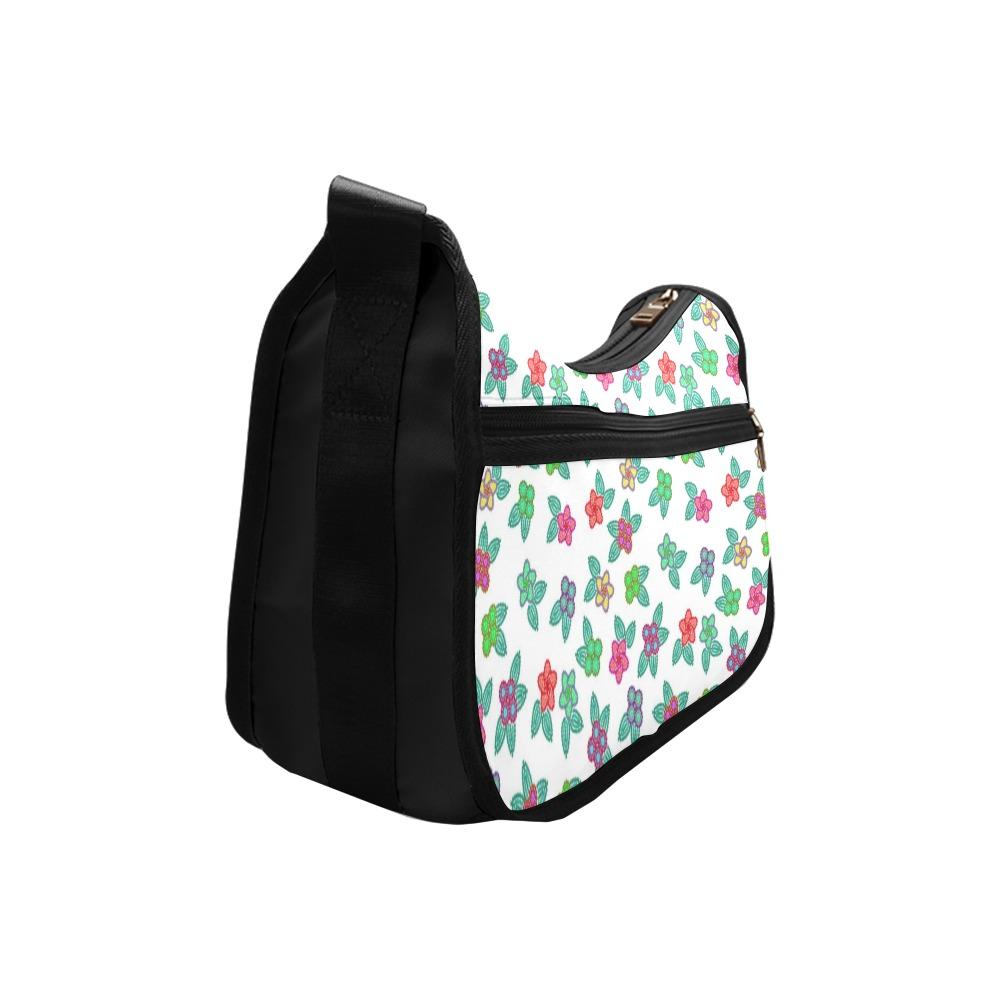 Berry Flowers White Crossbody Bags (Model 1616) Crossbody Bags (1616) e-joyer