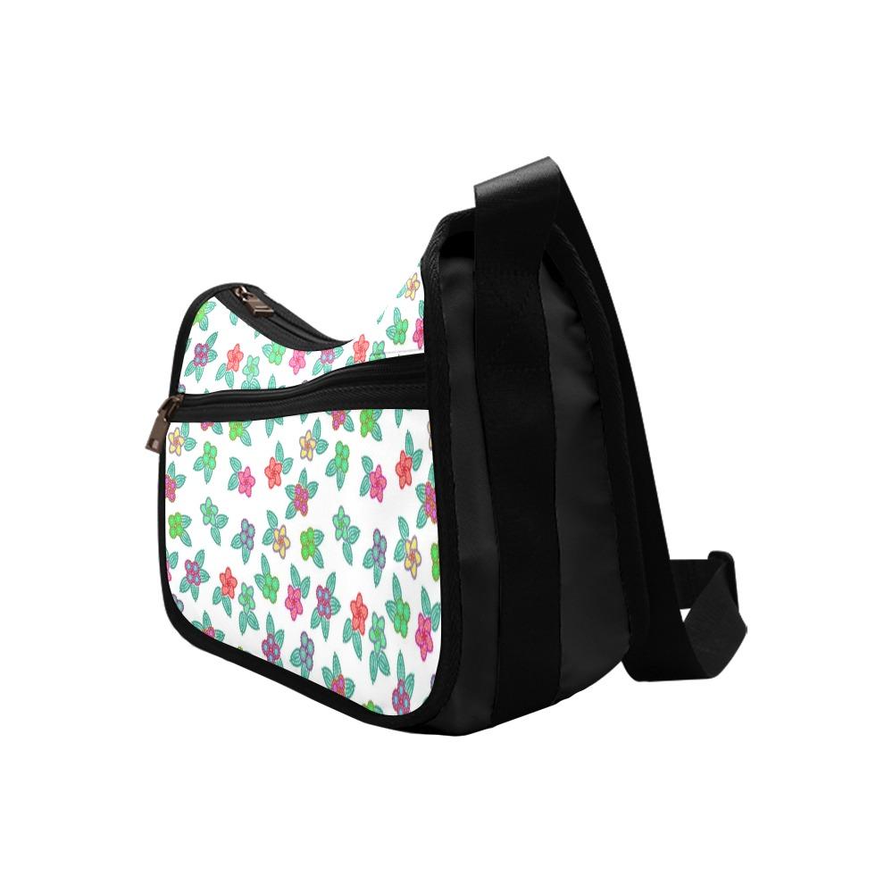 Berry Flowers White Crossbody Bags (Model 1616) Crossbody Bags (1616) e-joyer