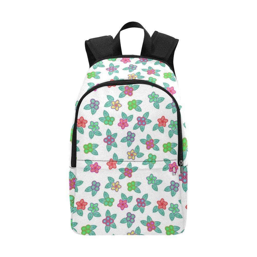 Berry Flowers White Fabric Backpack for Adult (Model 1659) Casual Backpack for Adult (1659) e-joyer