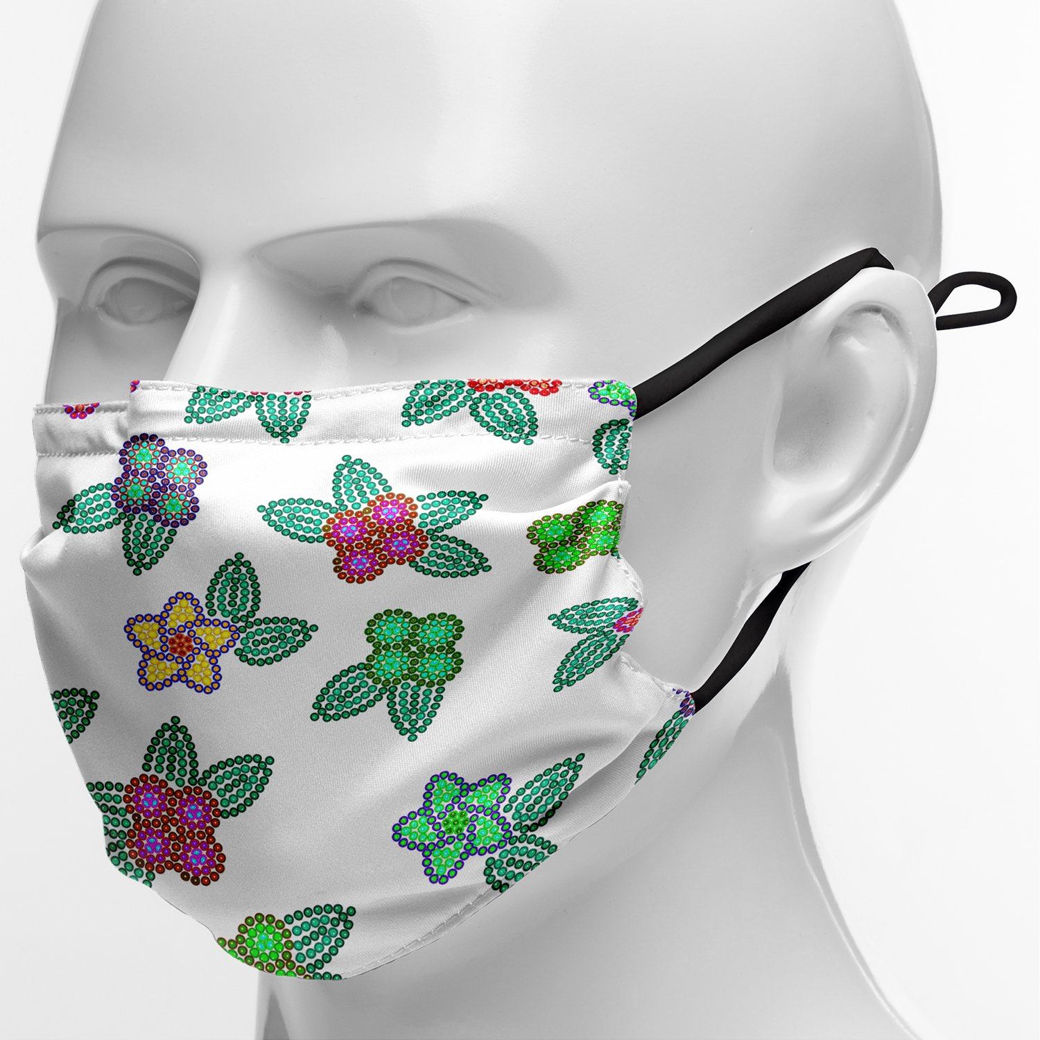 Berry Flowers White Face Cover Herman