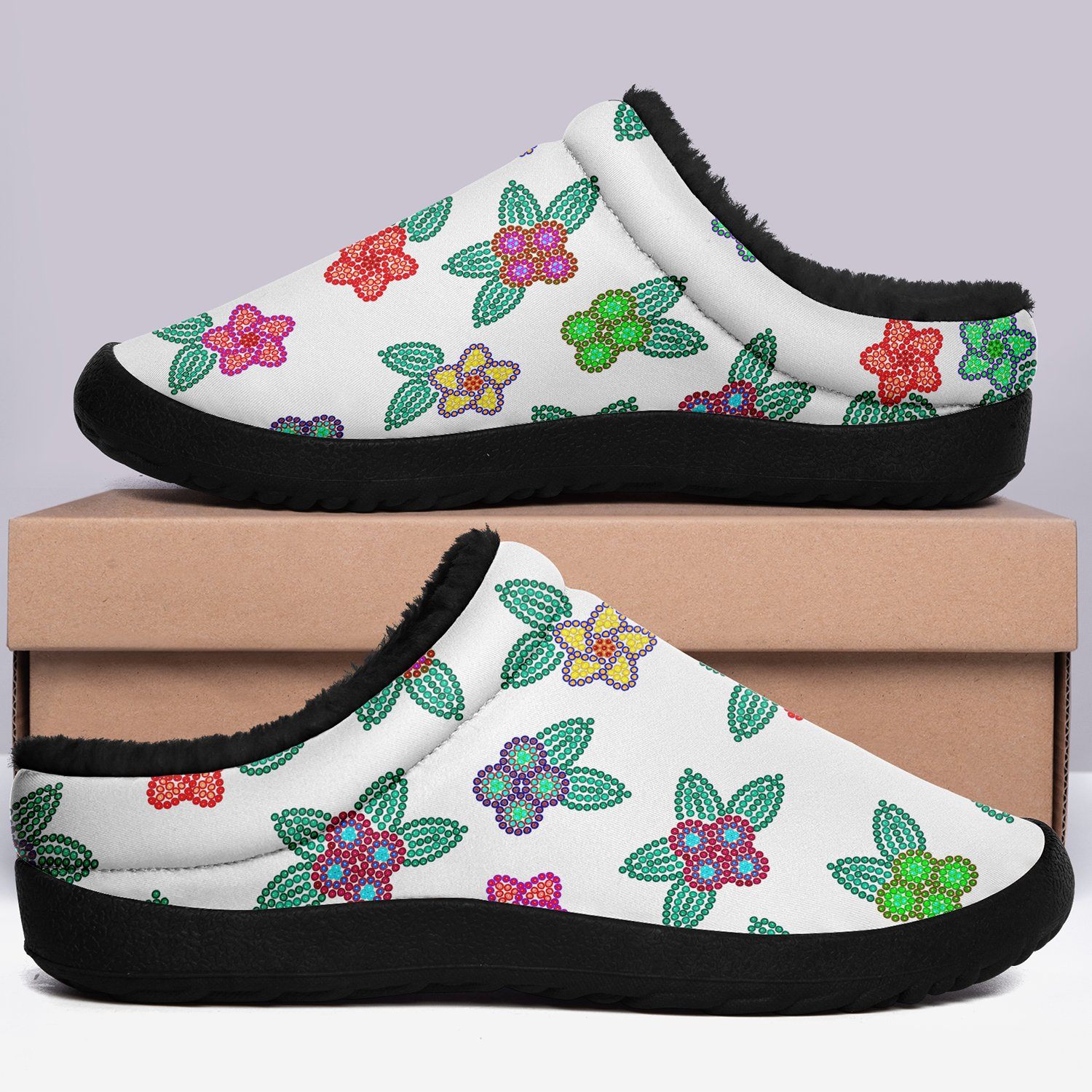 Berry Flowers White Ikinnii Indoor Slipper 49 Dzine