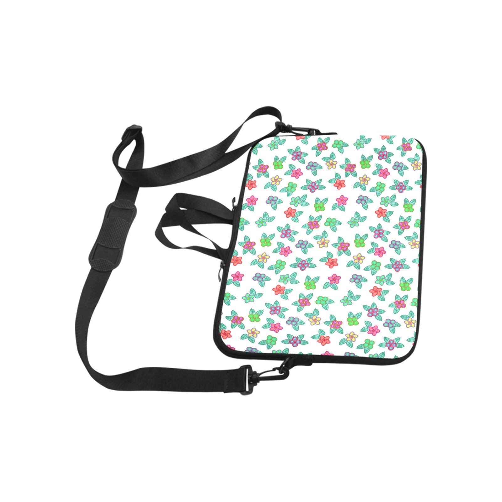 Berry Flowers White Laptop Handbags 11" bag e-joyer