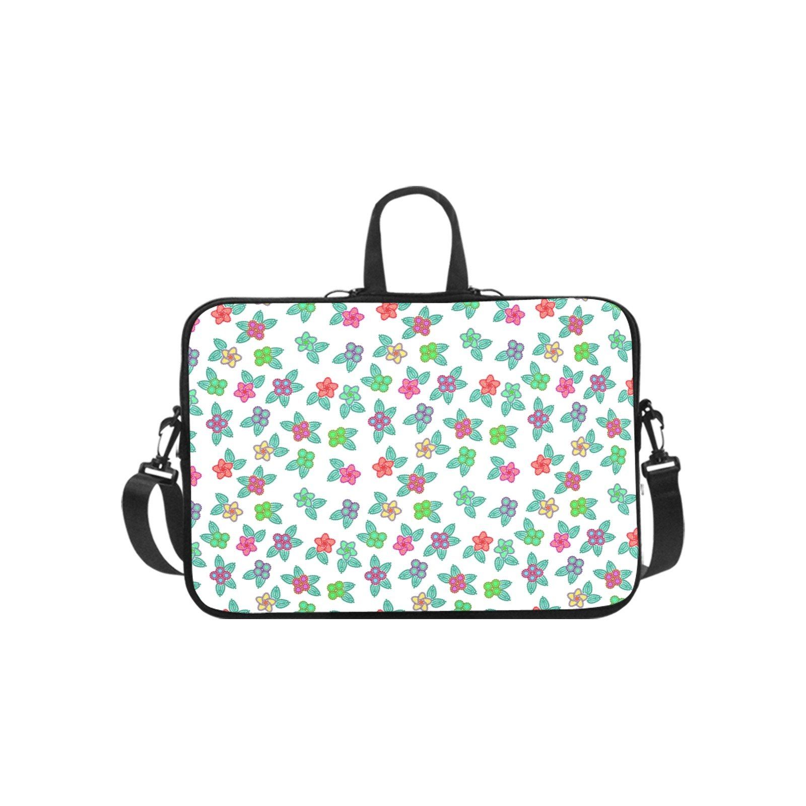 Berry Flowers White Laptop Handbags 11" bag e-joyer