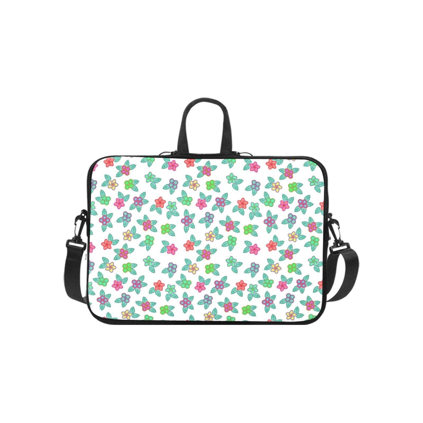 Berry Flowers White Laptop Handbags 11" bag e-joyer