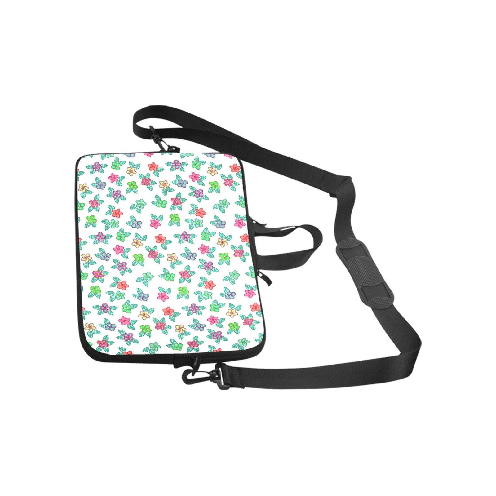 Berry Flowers White Laptop Handbags 11" bag e-joyer