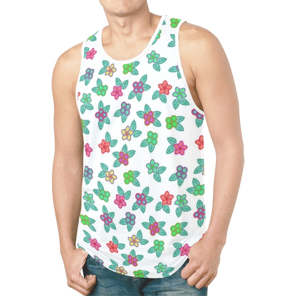 Berry Flowers White New All Over Print Tank Top for Men (Model T46) New All Over Print Tank Top for Men (T46) e-joyer