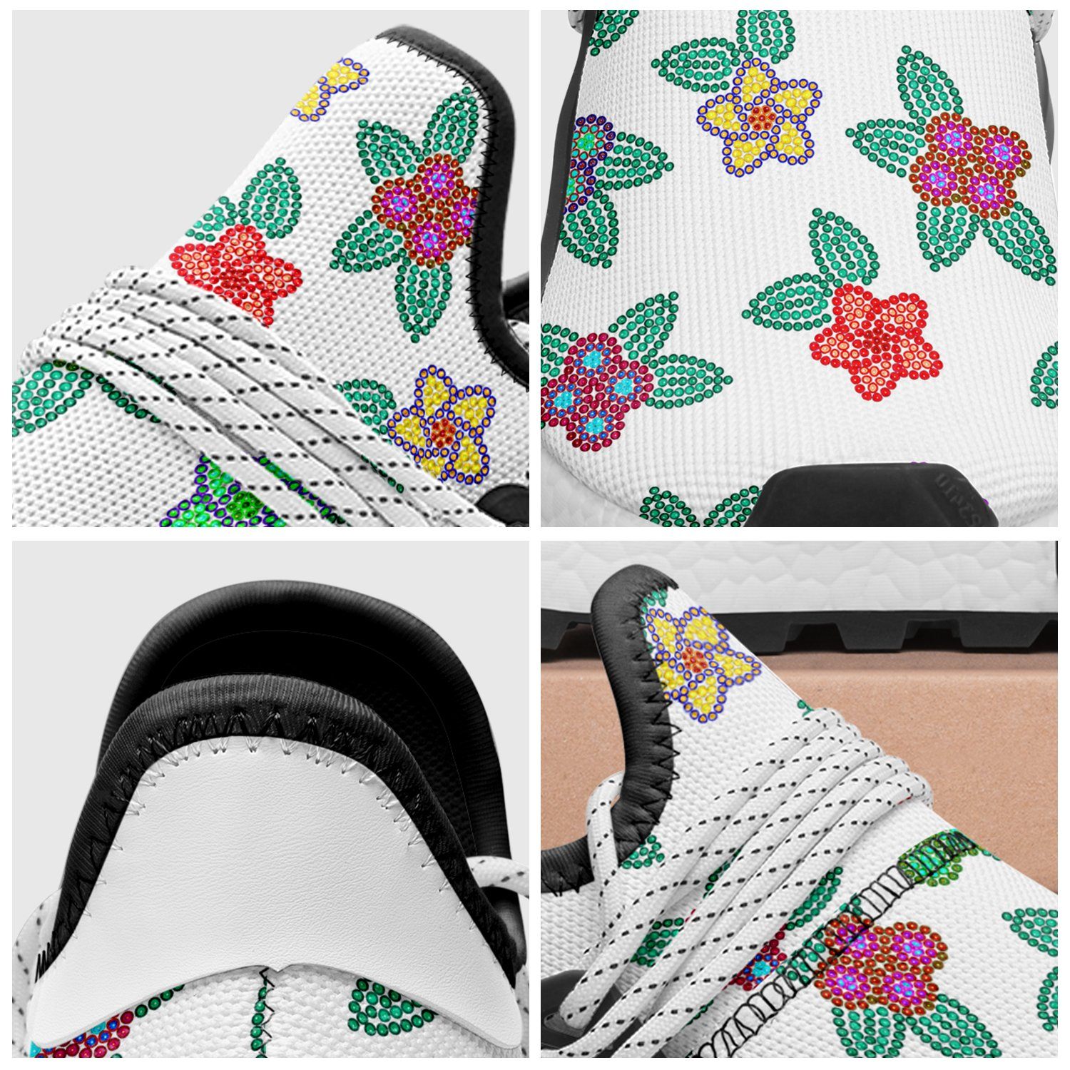 Berry Flowers White Okaki Sneakers Shoes Herman