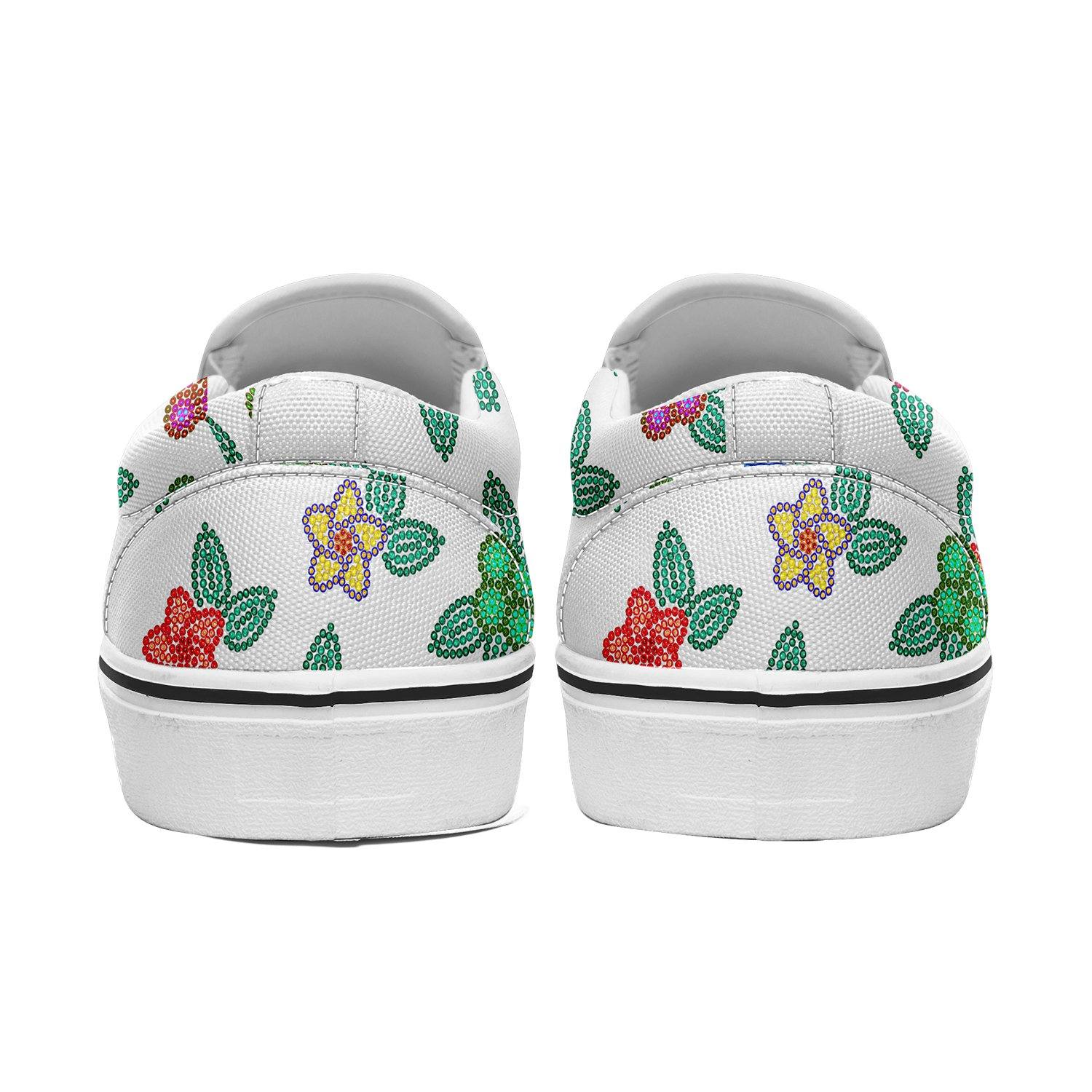 Berry Flowers White Otoyimm Kid's Canvas Slip On Shoes otoyimm Herman