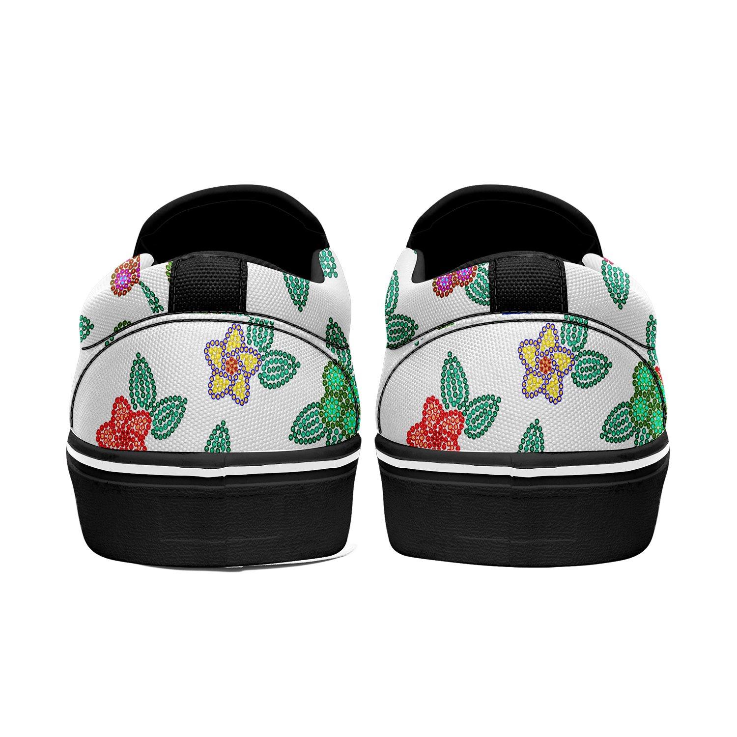 Berry Flowers White Otoyimm Kid's Canvas Slip On Shoes otoyimm Herman